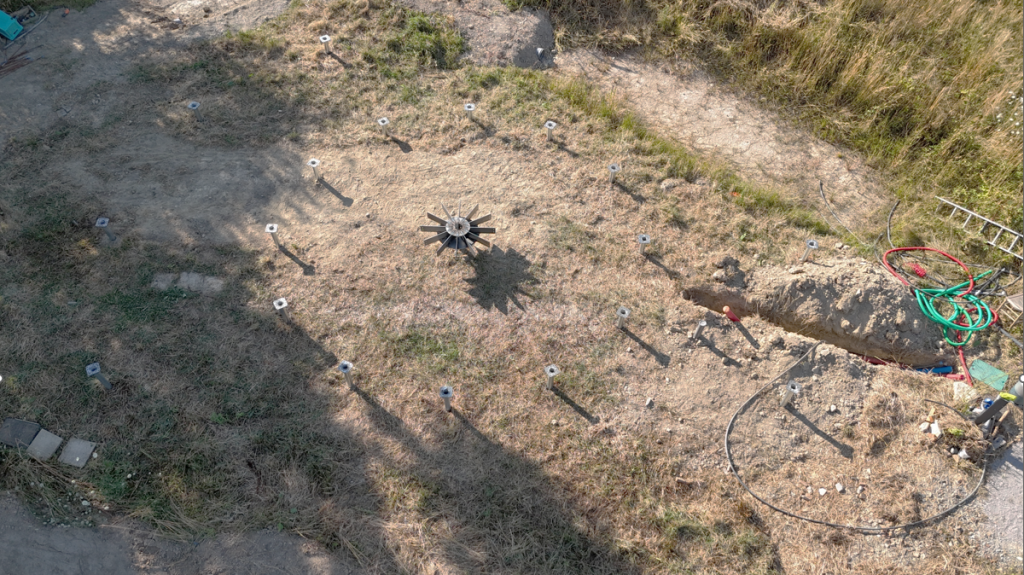 pieux vissés sur terrain naturel